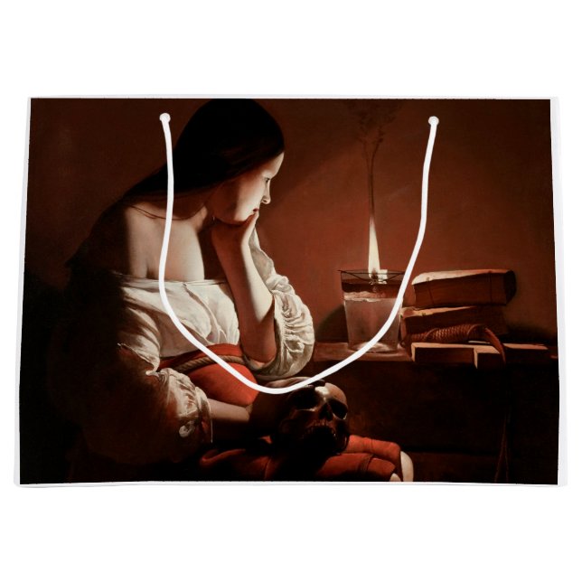 Grand Sac Cadeau Magdalene avec la flamme fumante, La Tour (Devant)