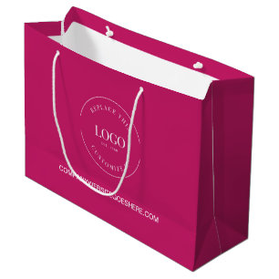 Grand Sac Cadeau Magenta Pink Site de l'entreprise Votre logo