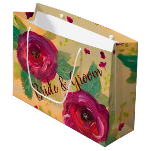 Grand Sac Cadeau Magnifique concepteur de Rose bourguignon