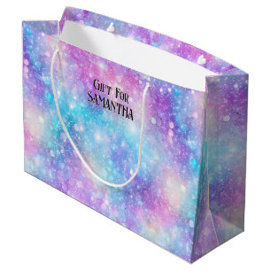 Grand Sac Cadeau Magnifique Fond Pailleté Coloré