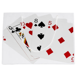 Grand Sac Cadeau Mains de poker - Carte haute - As