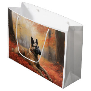 Grand Sac Cadeau Malinoi belge en automne Leaves Fall Inspire
