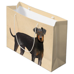 Grand Sac Cadeau Manchester Terrier Peinture Art animal original