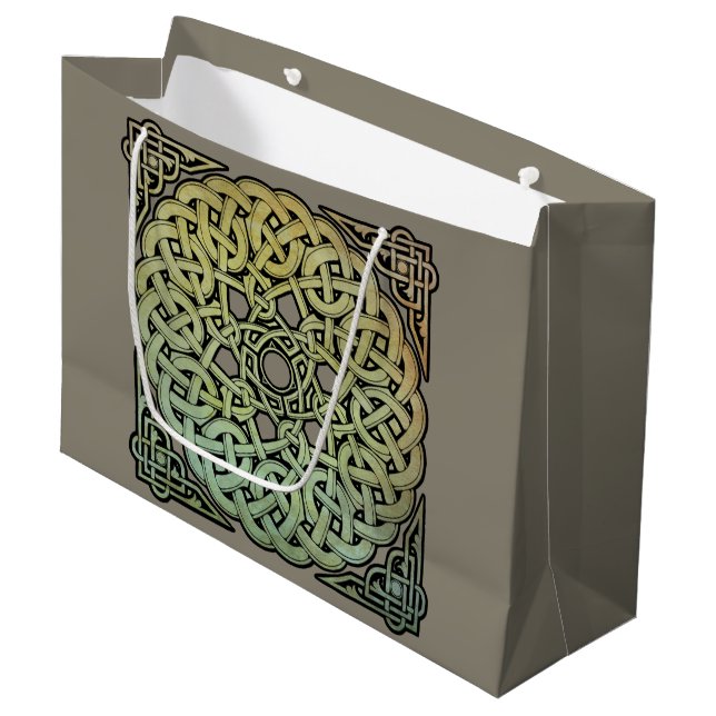 Grand Sac Cadeau Mandala de nouage celtique (Devant Angle)