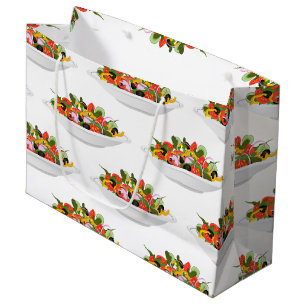 Grand Sac Cadeau Mangez plus de plantes frais motivation salade let