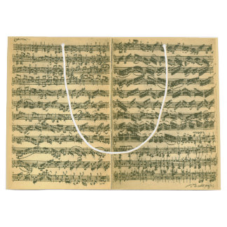 Grand Sac Cadeau Manuscrit de Bach Chaconne pour le violon solo