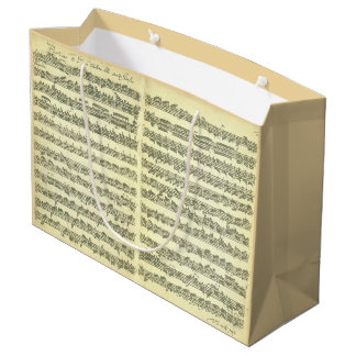 Grand Sac Cadeau Manuscrit de musique de Bach Partita pour le