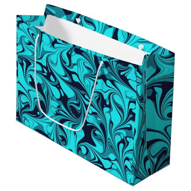 Grand Sac Cadeau Marbre turquoise (Devant Angle)
