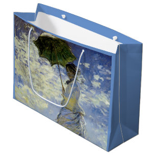 Grand Sac Cadeau Marche, dame avec un Parasol
