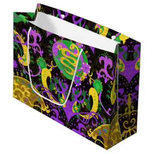 Grand Sac Cadeau Mardi Gras Couleurs Damask Dragon, Papillon, Serpe