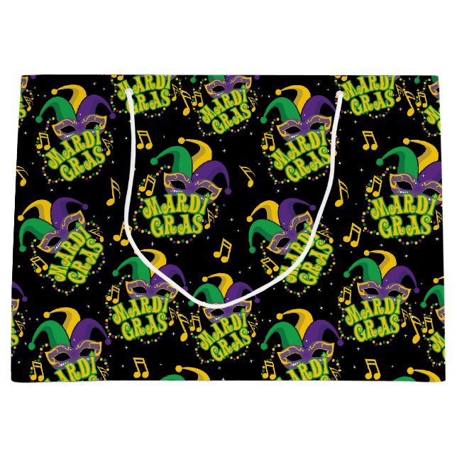 Grand Sac Cadeau Mardi Gras festif  (Devant)