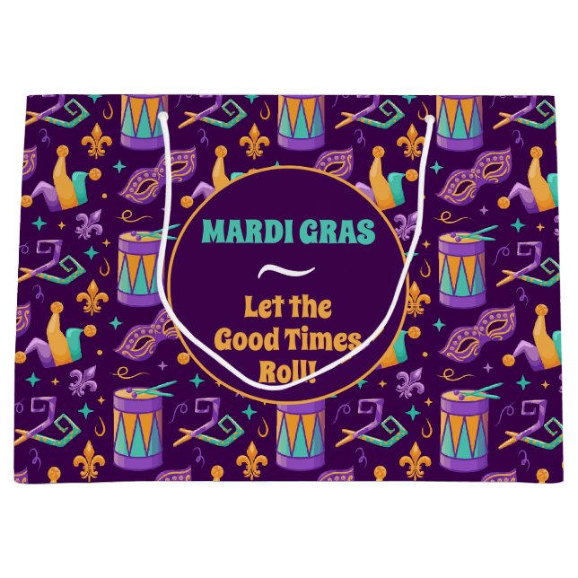 Grand Sac Cadeau Mardi Gras mardi gras Carnaval (Devant)