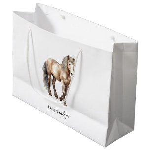 Grand Sac Cadeau Mariage à la ferme avec des chevaux et des animaux