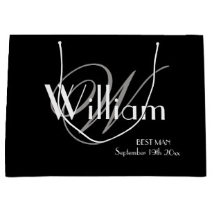 Grand Sac Cadeau Mariage Best Man Cadeau Élégant Custom Classic Coo