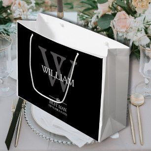 Grand Sac Cadeau Mariage Best Man Cadeau Personnalisé Chic Moderne