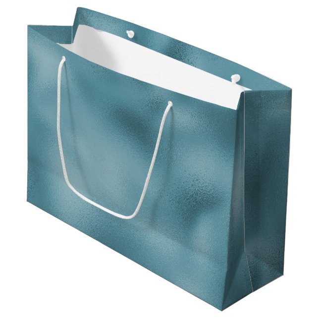 Grand Sac Cadeau Mariage Bleu Turquoise   (Devant Angle)
