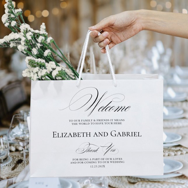 Grand Sac Cadeau Mariage de bienvenue Merci (Créateur téléchargé)