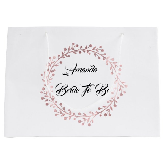 Grand Sac Cadeau Mariage de Fête des mariées de courroie blanche Ro (Devant)