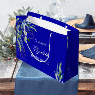 Grand Sac Cadeau Mariage de la maison royale bleu eucalyptus