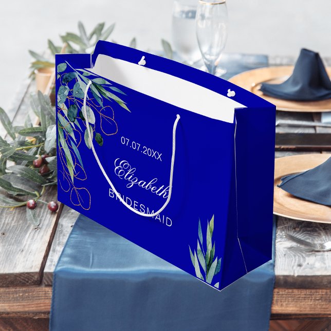 Grand Sac Cadeau Mariage de la maison royale bleu eucalyptus (Créateur téléchargé)