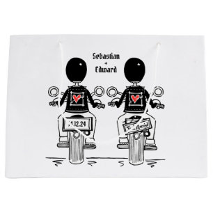 Grand Sac Cadeau Mariage de motocyclette de deux mariées