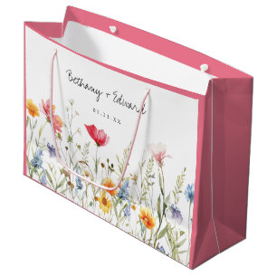 Grand Sac Cadeau Mariage fleur sauvage
