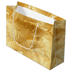 Grand Sac Cadeau Mariage glam or jaune chic