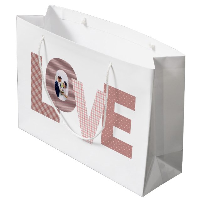 Grand Sac Cadeau Mariage Photo Love Cadeau (Dos Angle)