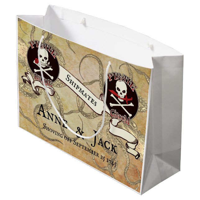 Grand Sac Cadeau Mariage pirate (Dos Angle)
