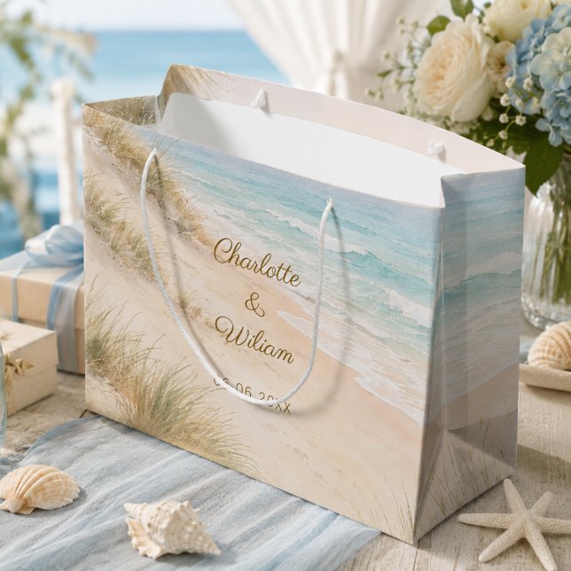 Grand Sac Cadeau Mariage sur la côte plage (Créateur téléchargé)