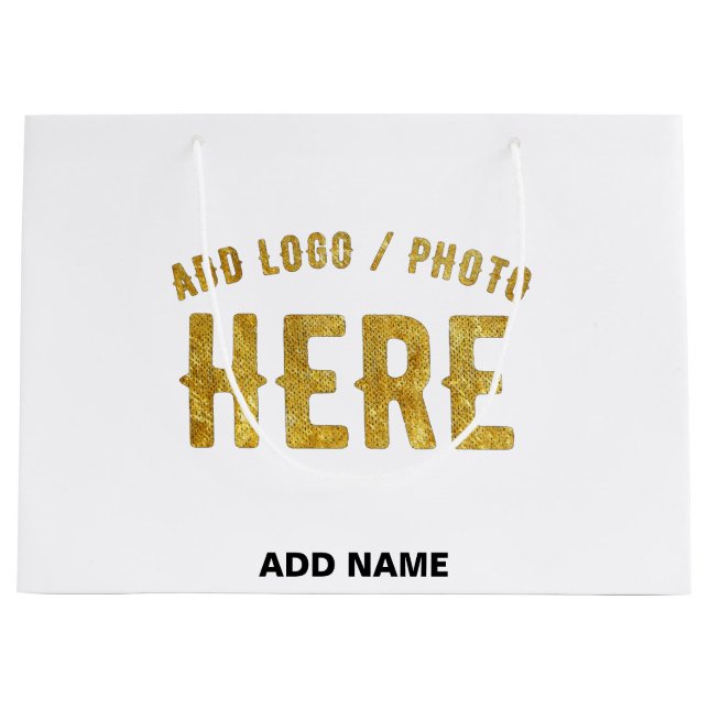 GRAND SAC CADEAU MARQUE BLANCHE PERSONNALISABLE MODERNE ÉLÉGANTE VÉ (Devant)