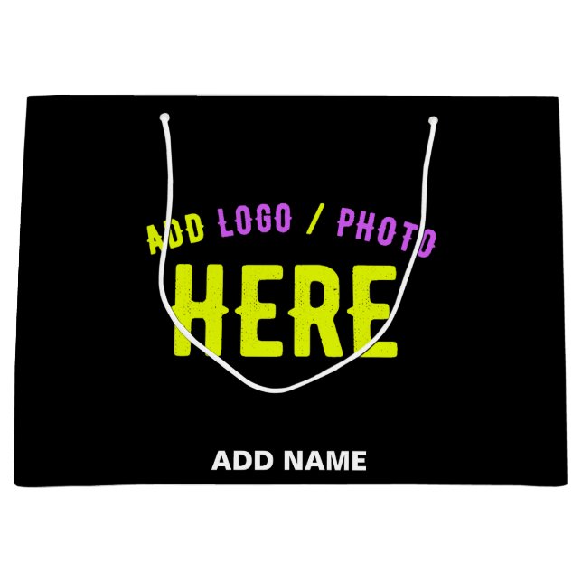 GRAND SAC CADEAU MARQUE NOIRE VERIFIEE PERSONNALISABLE MODERNE ET C (Devant)