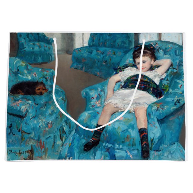 Grand Sac Cadeau Mary Cassatt - Petite fille dans un fauteuil bleu (Devant)