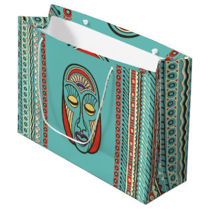 Grand Sac Cadeau Masque maya d'Inca aztèque indigène