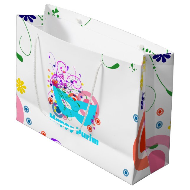 Grand Sac Cadeau Masque Purim (Devant Angle)