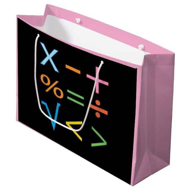 Grand Sac Cadeau Mathématiques Symbole mathématique Math  (Devant Angle)