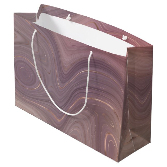 Grand Sac Cadeau Mauve Strata | Dusty Rose et Rose Gold Agate (Dos Angle)