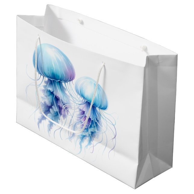 Grand Sac Cadeau Méduse Dans La Mer (Devant Angle)