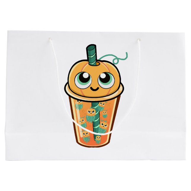Grand Sac Cadeau Méduse de boba de citrouille (Dos)