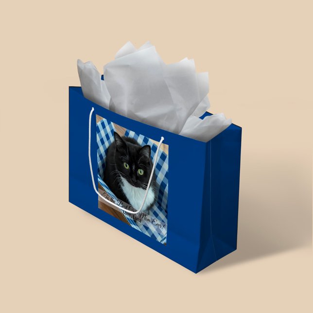 Grand Sac Cadeau Meilleur Chat Maman Jamais Photo (Créateur téléchargé)
