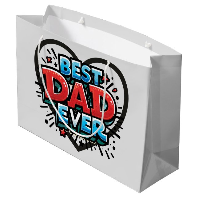 Grand Sac Cadeau Meilleur Papa Ever (Dos Angle)