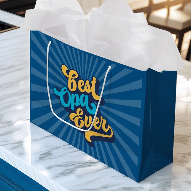 Grand Sac Cadeau Meilleure Fête des pères Opa jamais (Créateur téléchargé)