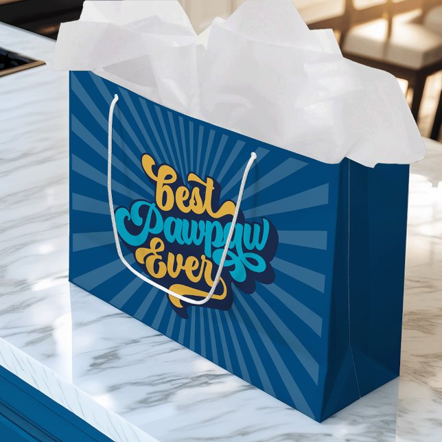 Grand Sac Cadeau Meilleure Fête des pères Pawpaw Ever (Créateur téléchargé)