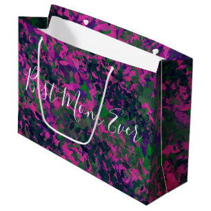 Grand Sac Cadeau Meilleure Maman Jardin unique Floral Peint