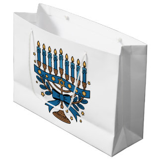 Grand Sac Cadeau Menorah de Hanouka