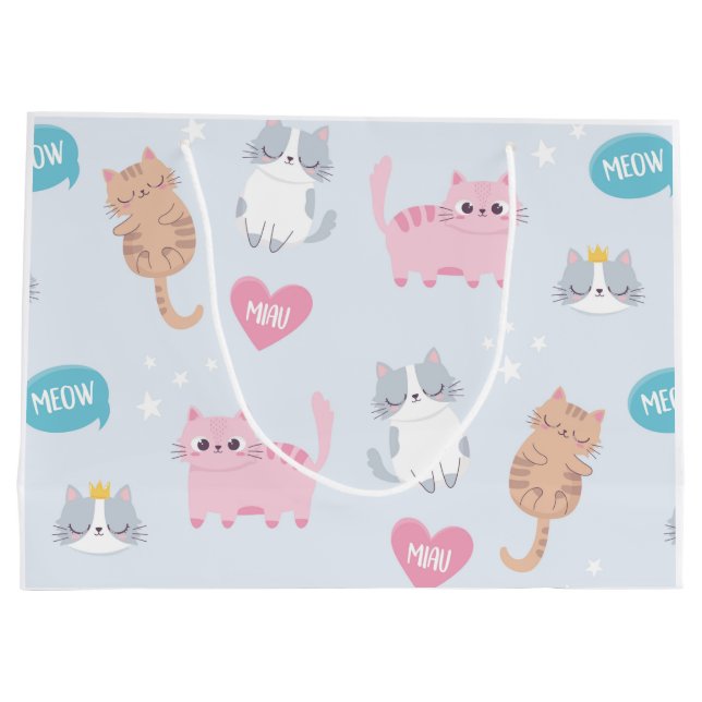 Grand Sac Cadeau Meow cat (Dos)