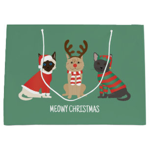 Grand Sac Cadeau Meowy Christmas Cats