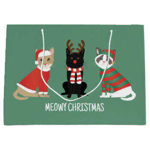 Grand Sac Cadeau Meowy Christmas Cats