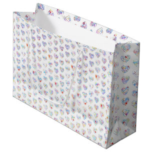 Grand Sac Cadeau Merci & cœur en 44 langues sous forme de motif en