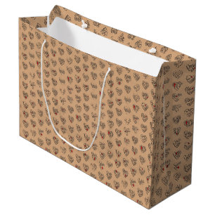 Grand Sac Cadeau Merci & cœur en 44 langues sous forme de motif en